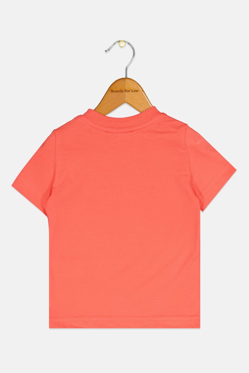 DSQUARED2 Toddlers Girl Crew Neck Short Sleeve Graphic Print T-Shirt, Coral - Image 2