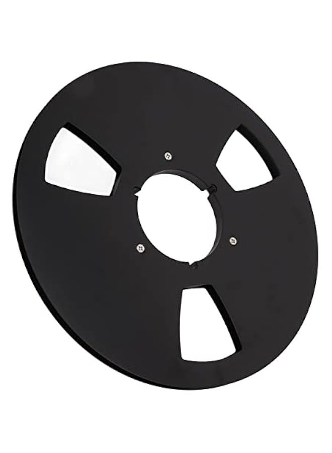 10 Inch 14 Empty Tape Reel, Easy to Use Heavy Duty Empty Disc Opening Machine Parts Aluminum Alloy Universal Recording Tape Reel for (Black) - Image 1