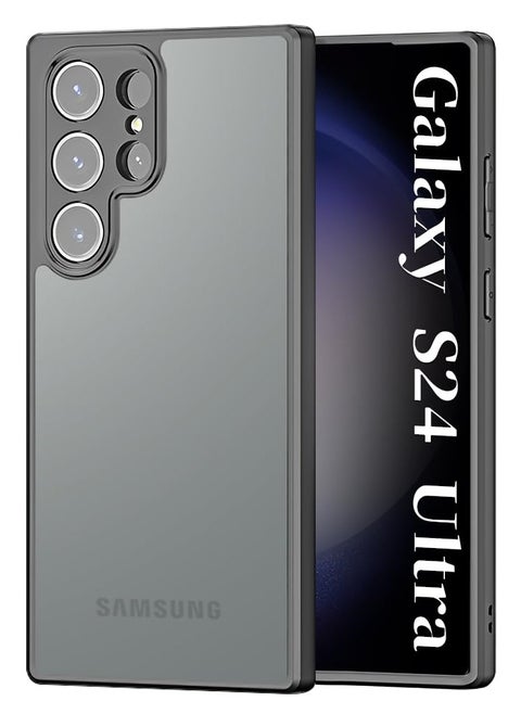 Galaxy S24 Ultra Matte Case, Frosted Translucent Back Protective Cover for Samsung Galaxy 24 Ultra, Anti-Fingerprint, Black