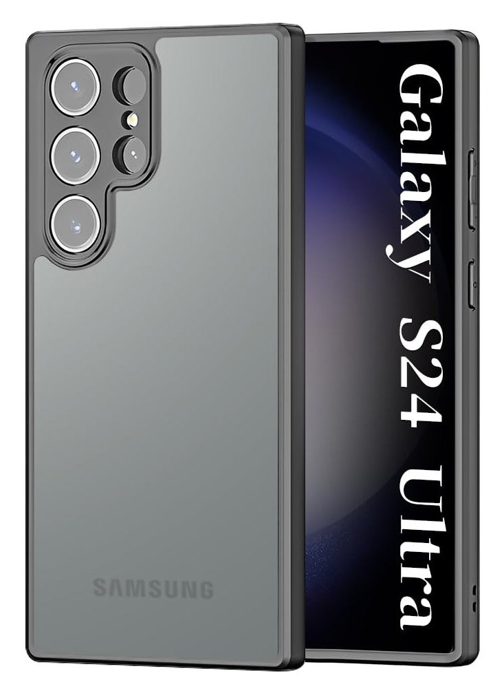 SYOSI - Galaxy S24 Ultra Matte Case, Frosted Translucent Back Protective Cover for Samsung Galaxy 24 Ultra, Anti-Fingerprint, Black - Image 1