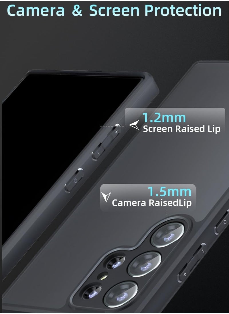 SYOSI - Galaxy S24 Ultra Matte Case, Frosted Translucent Back Protective Cover for Samsung Galaxy 24 Ultra, Anti-Fingerprint, Black - Image 1
