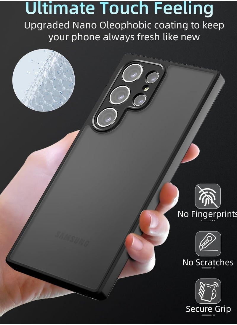 SYOSI - Galaxy S24 Ultra Matte Case, Frosted Translucent Back Protective Cover for Samsung Galaxy 24 Ultra, Anti-Fingerprint, Black - Image 1