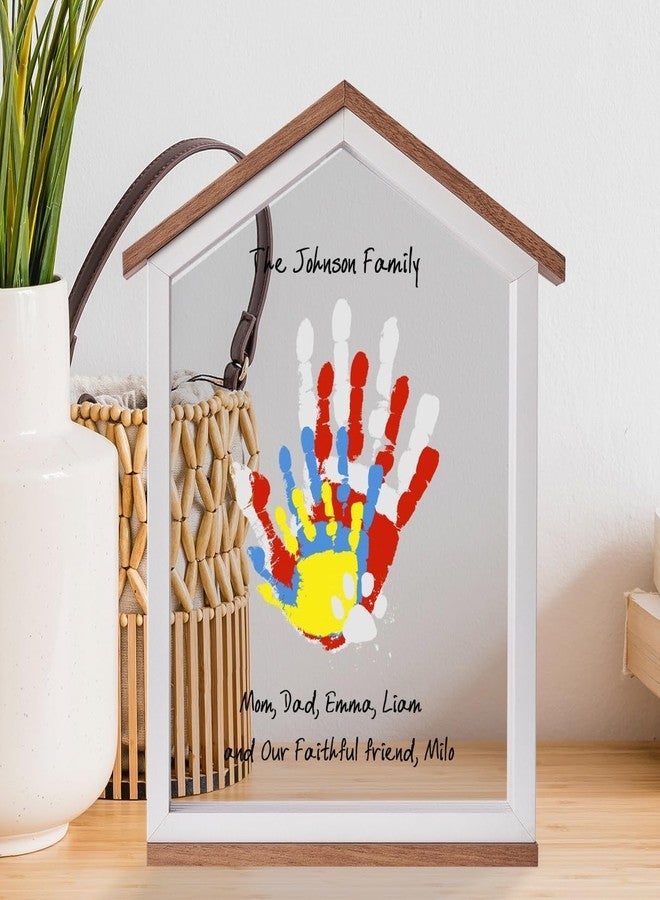 CHERRY CHEERS Exclusive House Shaped Family Handprint Kit; Unique DIY Keepsake, Complete Set, Meaningful Gift for Home Decor, Family Craft & Memory Making (House Shape) - Image 1