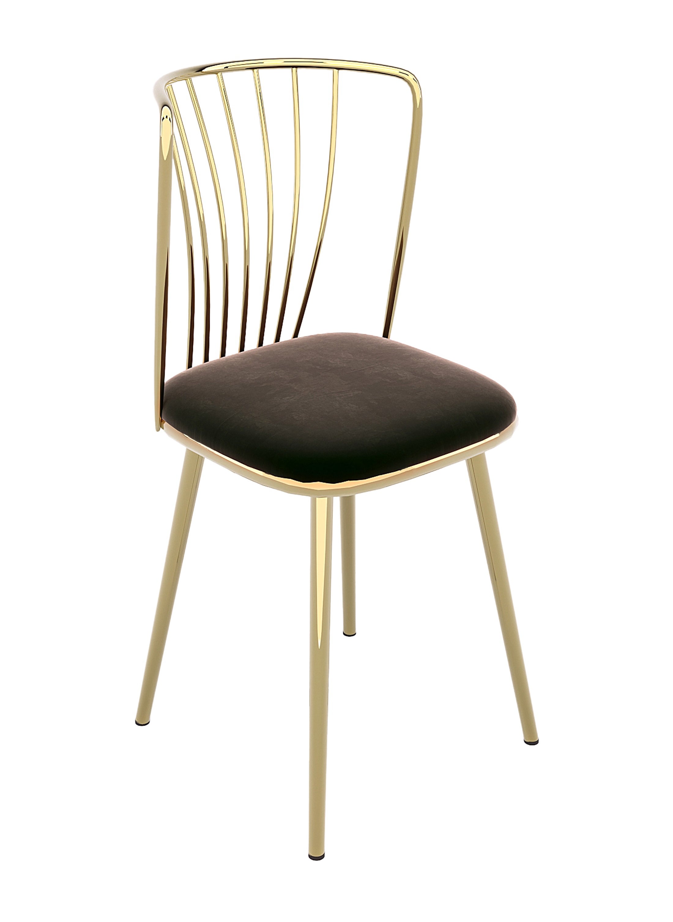 DANTA HOME Dressing Chair, Desk With An Elegant And Comfortable Metal Design - Gold/Black 