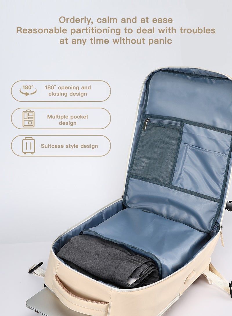 شاربدو حقيبة ظهر للسفر مقاومة للماء مع منفذ شحن USB، سعة كبيرة 45 لترًا من قماش أكسفورد، قابلة للفصل بين الرطوبة والجفاف للرجال والنساء - حجرة كمبيوتر محمول، حقيبة أحذية، حقيبة عربة - Image 3