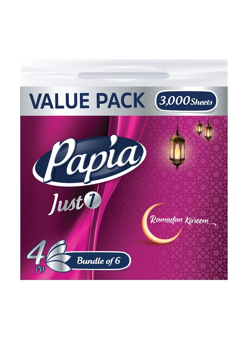 Soft Facial Tissues 4PLY 500 pack of 6