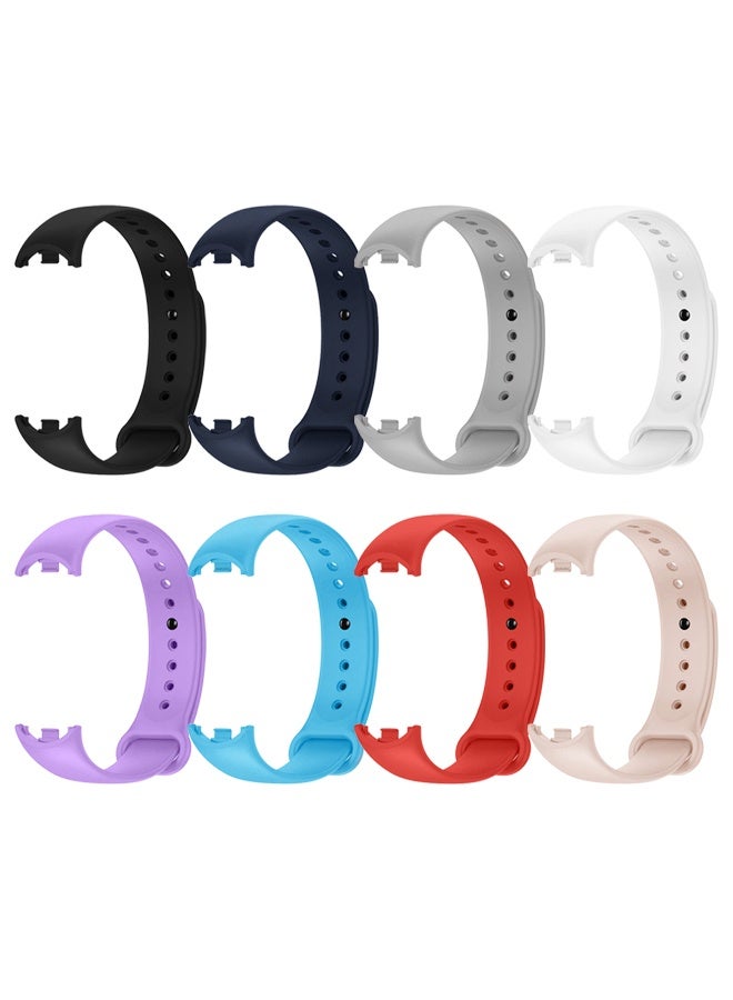 CATANES 8 Pack For Xiaomi Smart Band 8/9 Watch Bands Adjustable Comfortable Sport Replacement Strap for Xiaomi Mi Band 8/9 Wristband Bracelet Band for Women Men Multicolour - Image 1