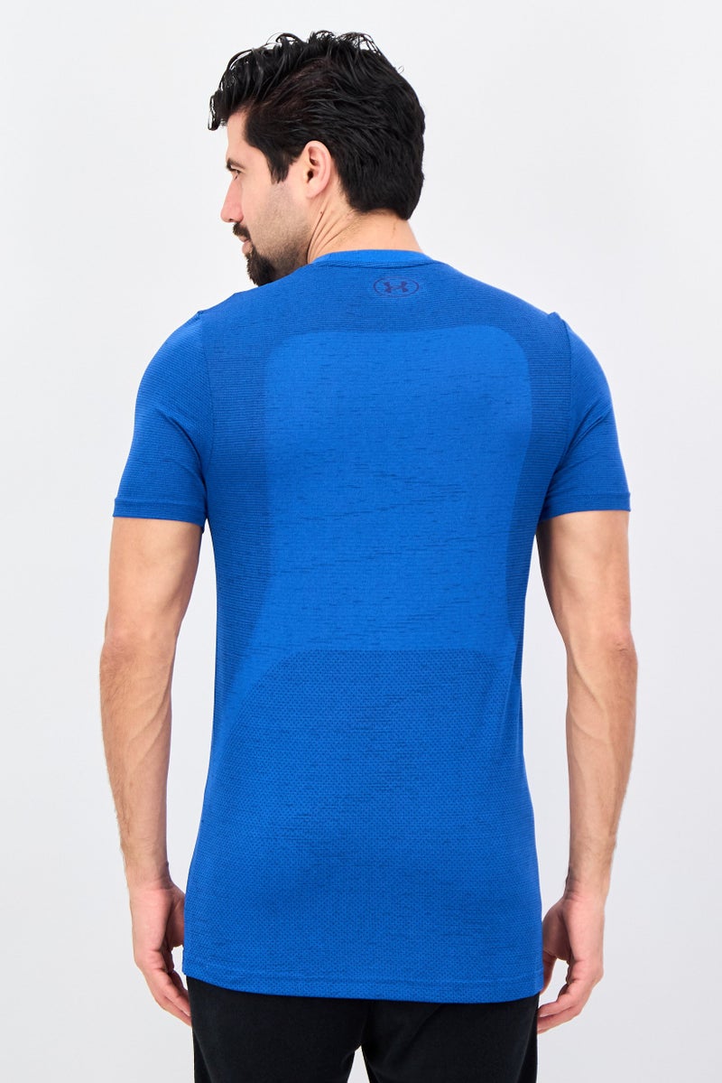 UNDER ARMOUR Men Fitted Short Sleeve Training T-shirt, Blue - Image 4