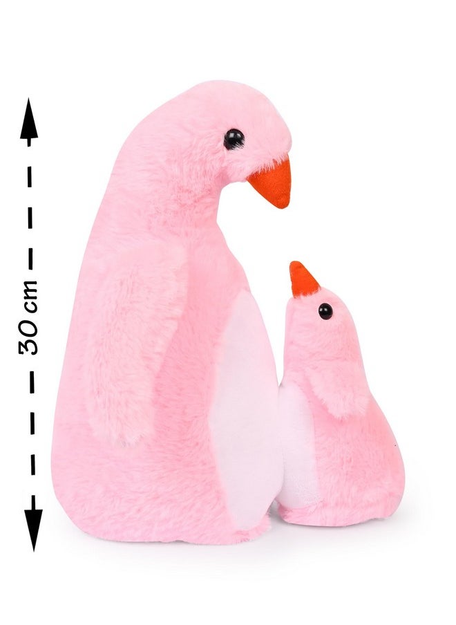 Besties BESTIES Animal Stuffed Mom & Baby Penguin Plush Soft Toy for Girls Boys Kids (Pink)  - Image 5