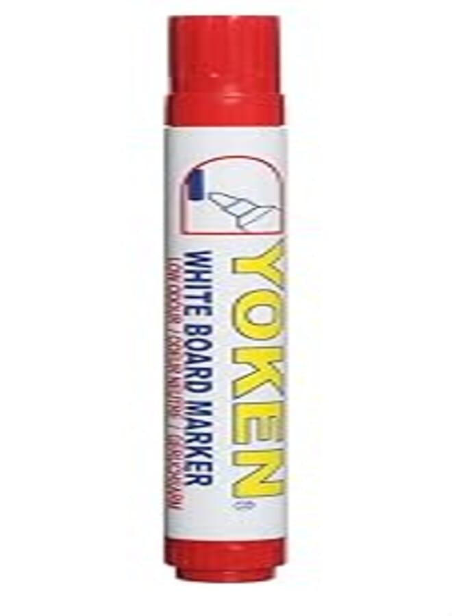 Yoken WB21 Bullet Tip Whiteboard Marker, Red