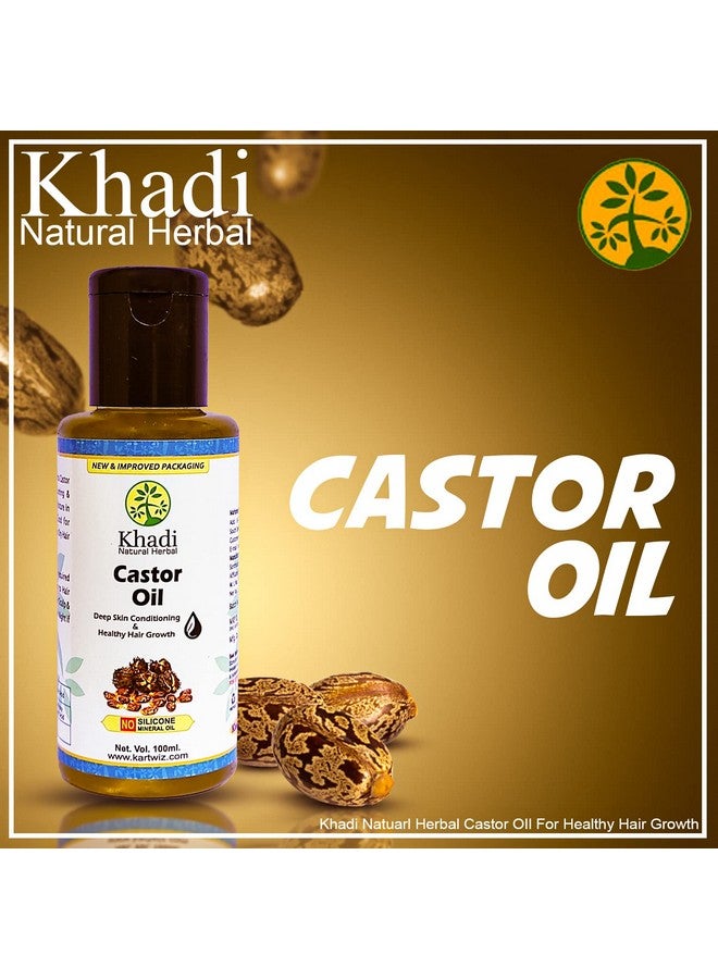 Khadi Natural Herbal Castor Oil For Hair Growth 100Ml Yellow - Image 3