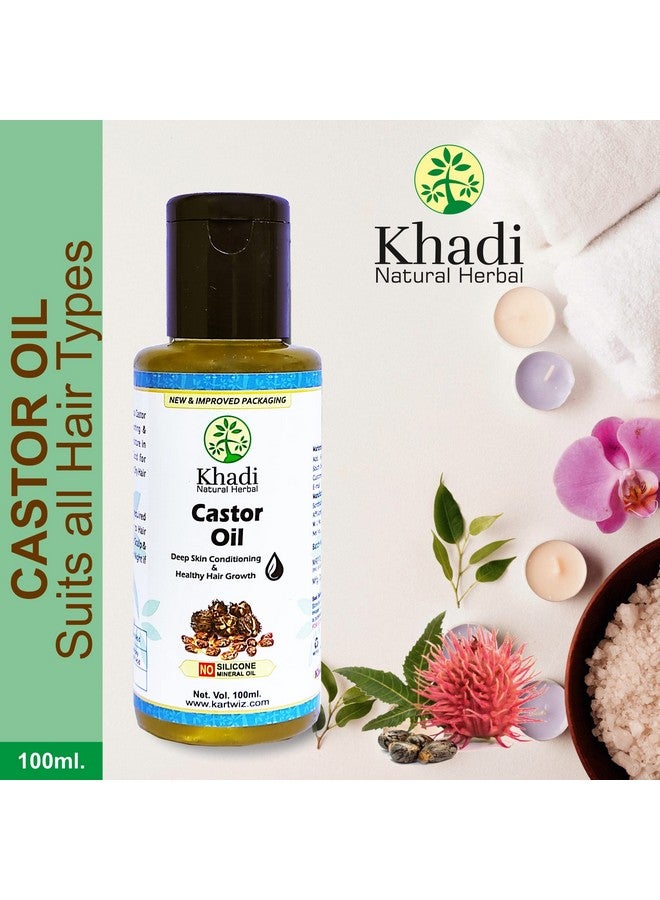Khadi Natural Herbal Castor Oil For Hair Growth 100Ml Yellow - Image 2