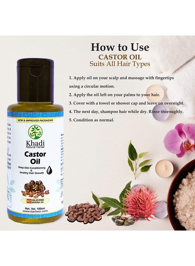 Khadi Natural Herbal Castor Oil For Hair Growth 100Ml Yellow - Image 4