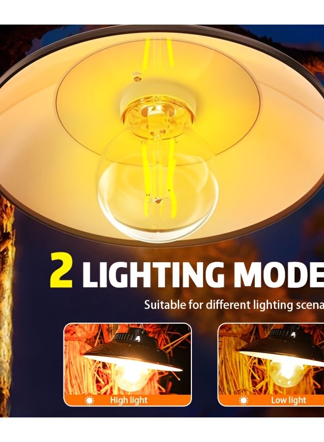 1pc USB Rechargeable Outdoor Pendant Light Matte Black Portable Camping Emergency - Image 5