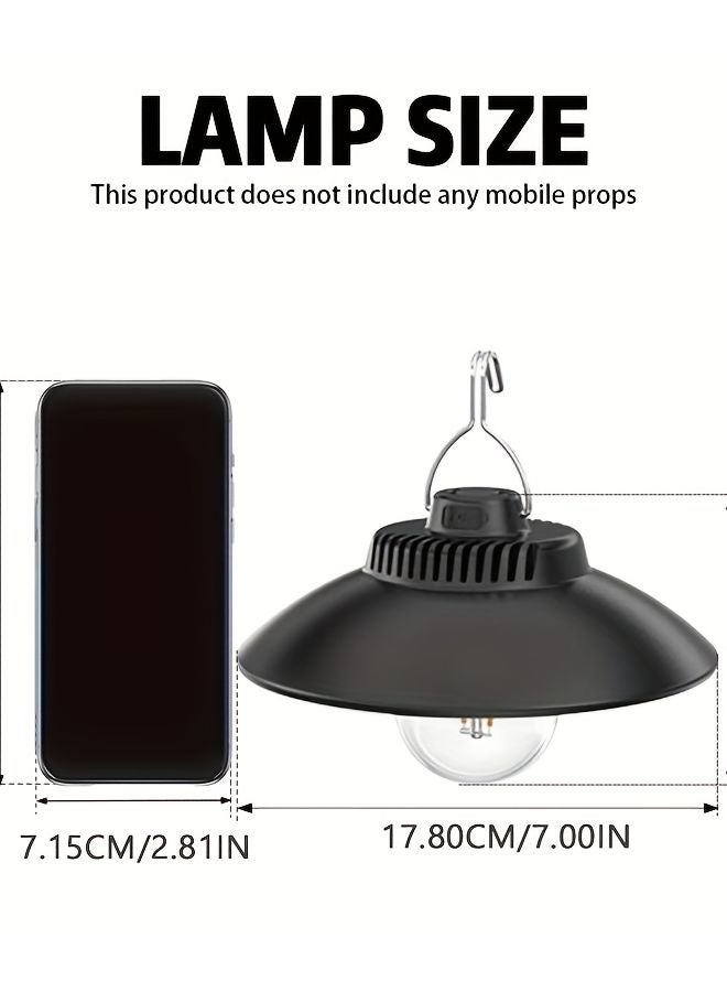 1pc USB Rechargeable Outdoor Pendant Light Matte Black Portable Camping Emergency - Image 4