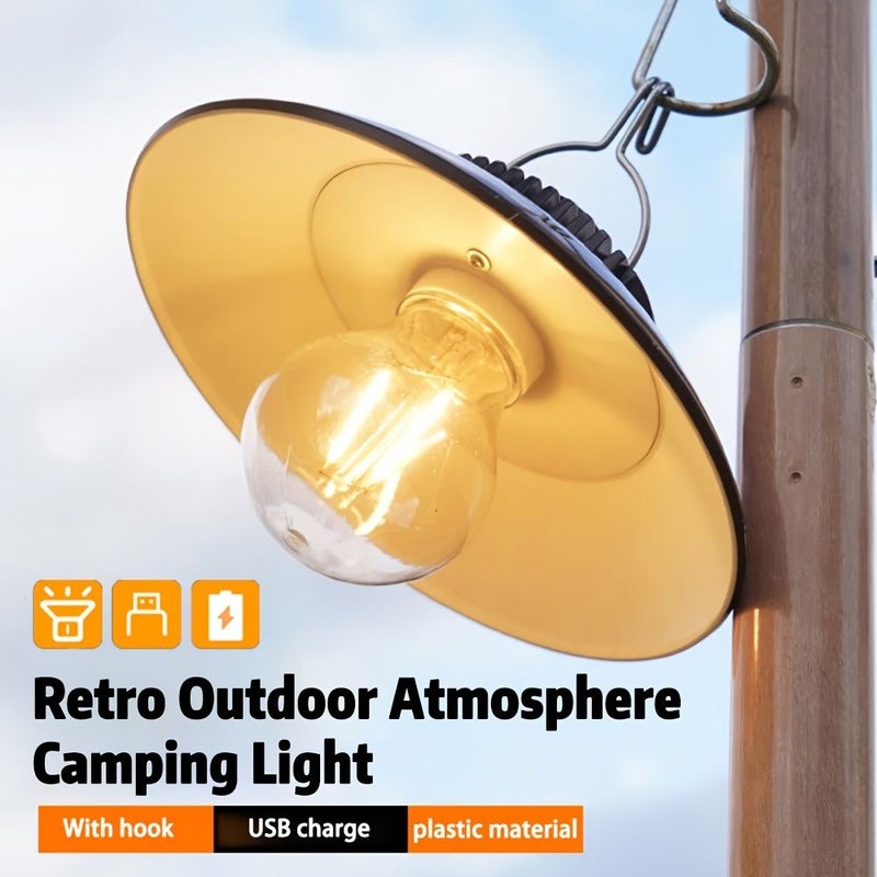 1pc USB Rechargeable Outdoor Pendant Light Matte Black Portable Camping Emergency - Image 3