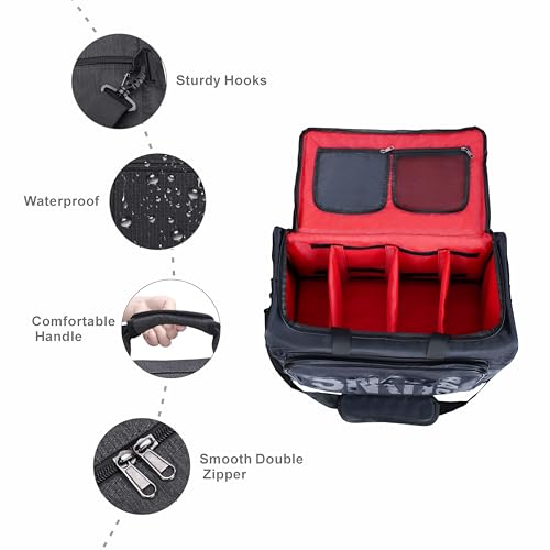 NNBDBVDHS Shoe Bags for Travel Sneaker Travel Bag Shoes Duffel Bags Waterproof Gym Sports Luggage Sneakerhead Bag for Men with 3 Adjustable Dividers fit 4 Pairs Heavy Duty Travel Accessories (red) - Image 3