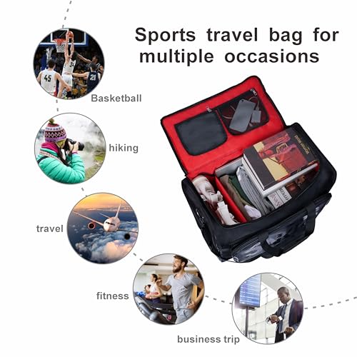 NNBDBVDHS Shoe Bags for Travel Sneaker Travel Bag Shoes Duffel Bags Waterproof Gym Sports Luggage Sneakerhead Bag for Men with 3 Adjustable Dividers fit 4 Pairs Heavy Duty Travel Accessories (red) - Image 4
