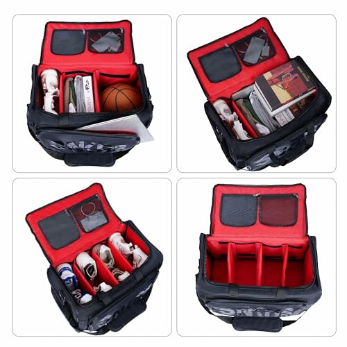 NNBDBVDHS Shoe Bags for Travel Sneaker Travel Bag Shoes Duffel Bags Waterproof Gym Sports Luggage Sneakerhead Bag for Men with 3 Adjustable Dividers fit 4 Pairs Heavy Duty Travel Accessories (red) - Image 2