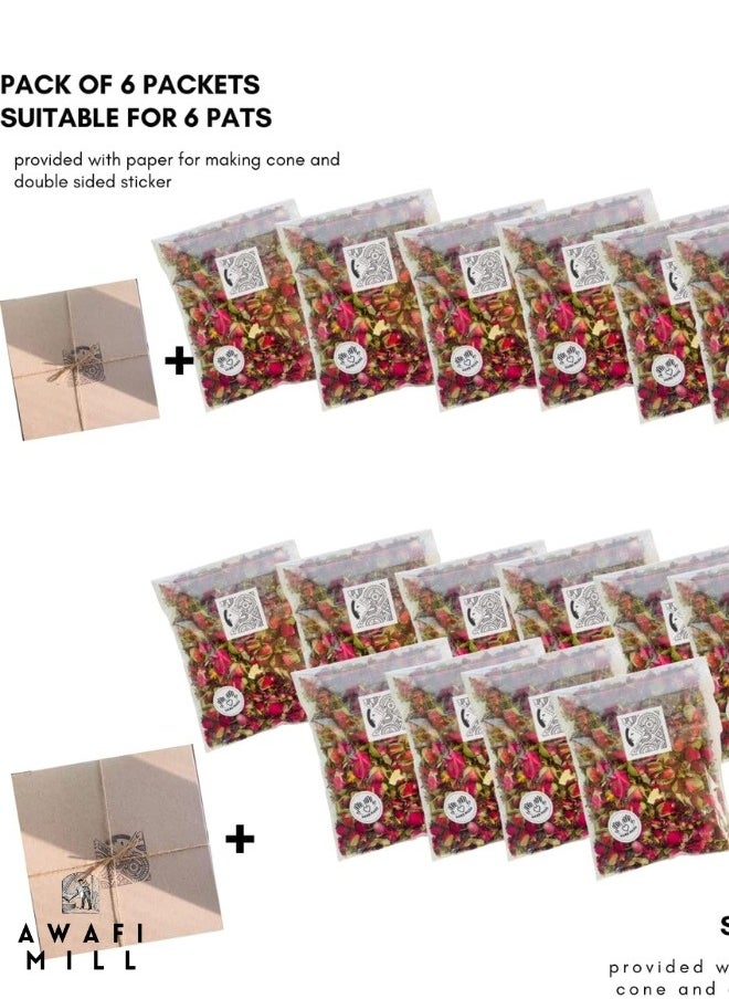 Awafi Mill Biodegradable Petal Confetti for Wedding Party(10 People Confetti (10 sachets  and 10 Cone Papers))  - Image 3