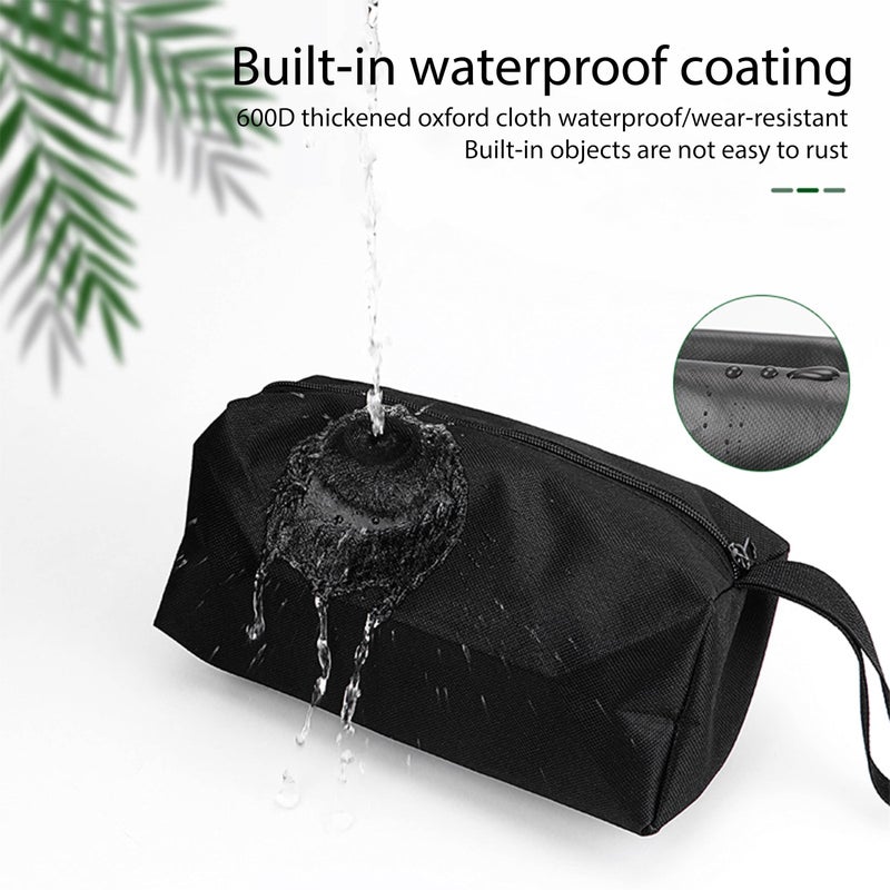 Haikole Tool Pouch Bag 2 Pcs Canvas Tool Pouch,Multi-Purpose Tool Bags, Multi-Purpose Small Zipper Tool Pouchs,Screwdriver Tool Bag Set for Organizer Storage Various Electrician Tools (2Color 2Pcs) - Image 4