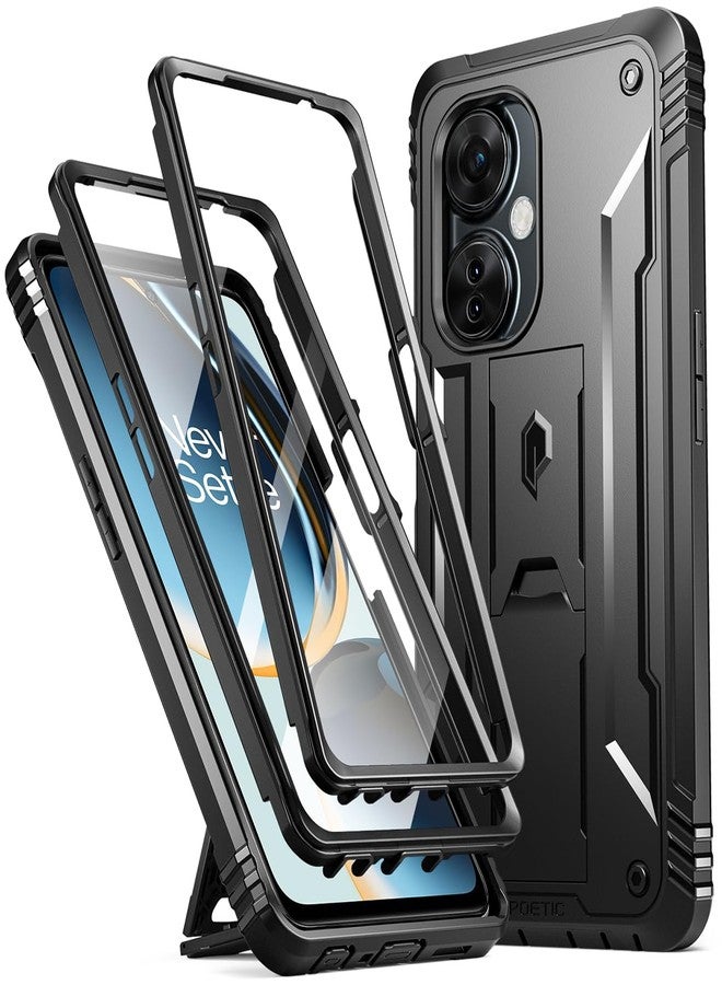 Poetic Revolution Case for OnePlus Nord N30 5G, [20FT Mil-Grade Drop Tested], Full-Body Rugged Dual-Layer Shockproof Protective Cover with Kickstand and Built-in-Screen Protector, Black - Image 1