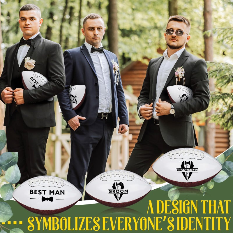 Hollowfly Wedding Proposal Gifts Football Bulk Will You Be My Groomsman Flower Girl Bridesmaid Ring Bearer Proposal Keepsakes Football Gifts(6 Pack Stylish Style) - Image 4