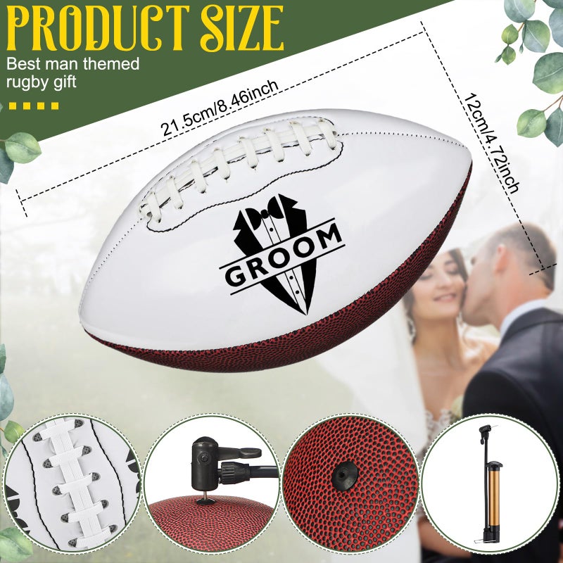 Hollowfly Wedding Proposal Gifts Football Bulk Will You Be My Groomsman Flower Girl Bridesmaid Ring Bearer Proposal Keepsakes Football Gifts(6 Pack Stylish Style) - Image 2
