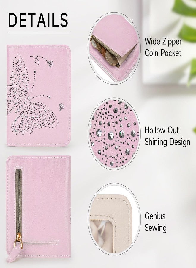 KITEVIUN Small RFID Wallet Women Ultra Thin Slim Womens Wallet Mini Compact Bifold Pocket Ladies Wallets for Women, 09-LIGHT PINK, Modern - Image 4