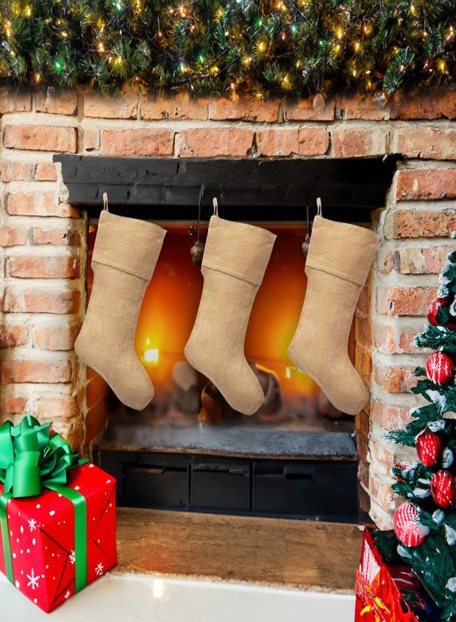 Homeford True Real Natural Burlap Plain Design Traditional Christmas Stockings, Burlap Brown, 17-Inch, 1-Count - Image 2