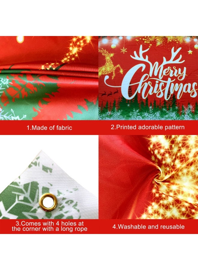 Merry Christmas Banner, Red Merry Christmas Backdrop for Christmas Party Decorations, Merry Christmas Lighted Letters Banner, Christmas Decorations for Kids Party (180 x 110 cm) - Image 3
