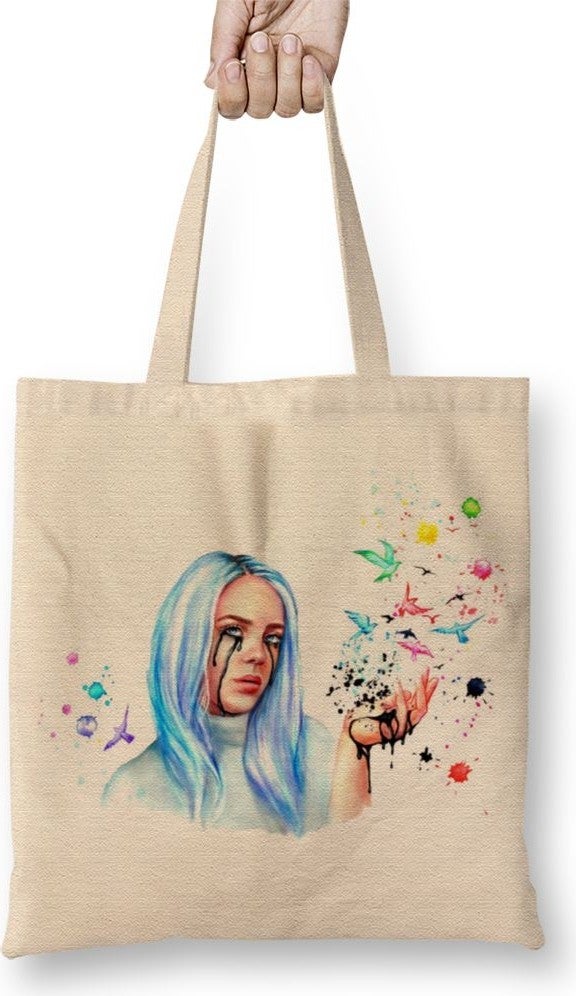 Baskı Dükkanı Print Shop Billie Eilish 06 Tote Bag Long Handle