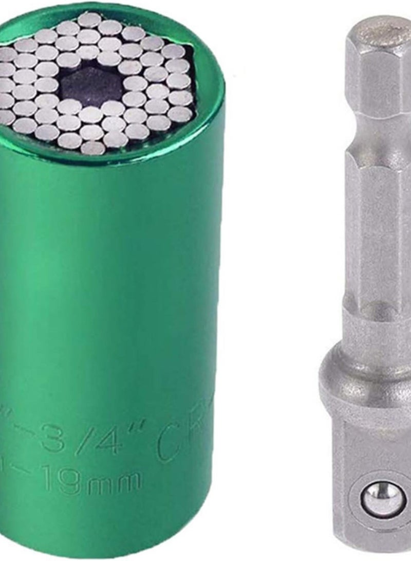 GGOOT Universal Hardware Torque Wrench Head Set Socket Sleeve In Wrench 7-19mm Spanner Key Magic Portable Multi Hand Tools Sleeve socket(GR) - Image 1