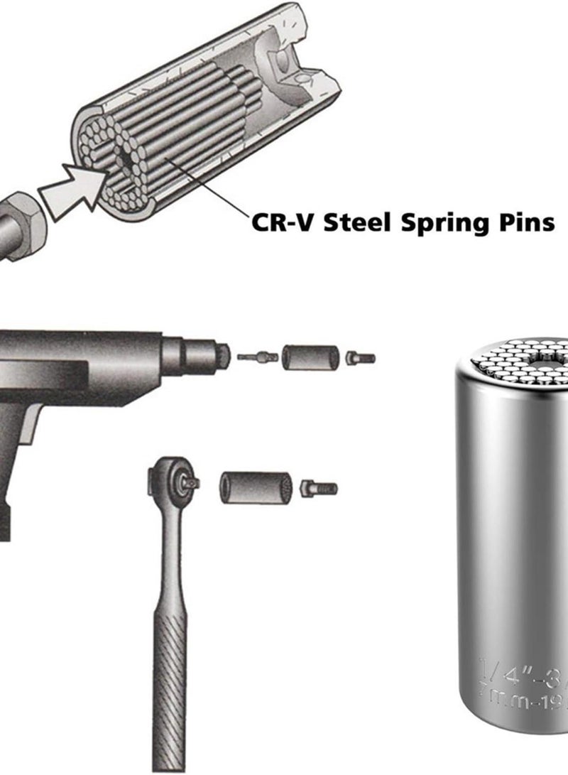 GGOOT Universal Hardware Torque Wrench Head Set Socket Sleeve In Wrench 7-19mm Spanner Key Magic Portable Multi Hand Tools Sleeve socket(GR) - Image 5