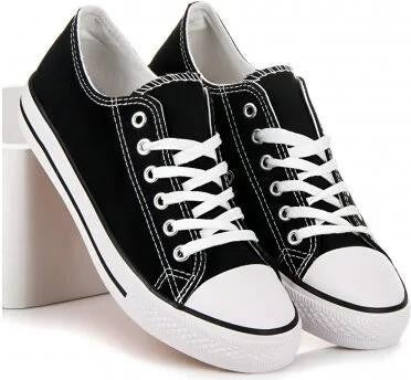 Cihan Shoes Short Linen Black White Sneakers Converse - Image 1
