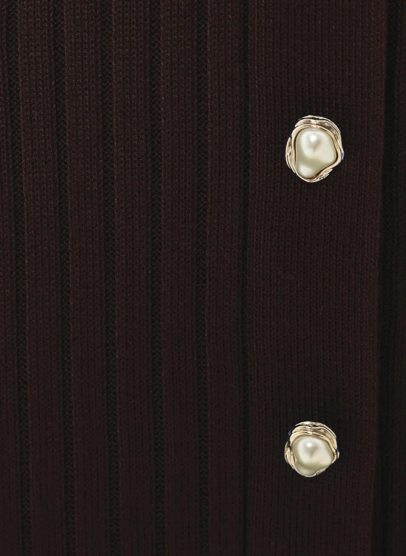 Lichi  Viscose midi dress with golden buttons for Women | Best Price UAE