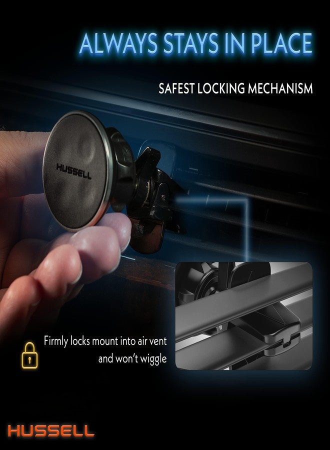 HUSSELL Magnetic Phone Car Mount, Air Vent Phone Mount for Car 360° Adjustable Universal Magnet Phone Holder - Compatible with Any Cell Phone, iPhone Galaxy LG Huawei - Image 3