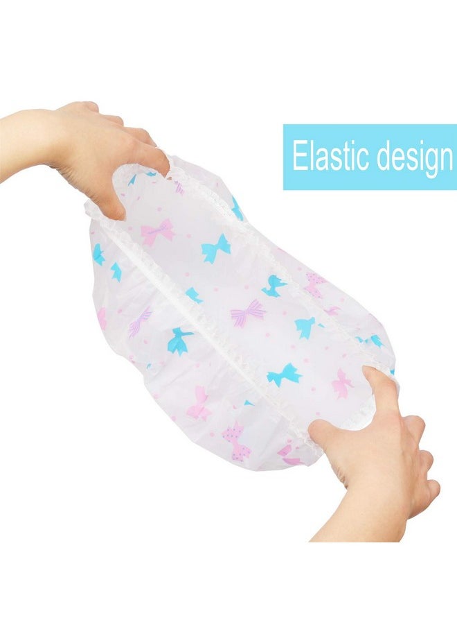 Pengxiaomei Shower Caps, 3 Pcs Waterproof Bath Caps Plastic Reusable Shower Caps Elastic Band Bath Hair Hat For Women Ladies Spa Salon  - Image 4