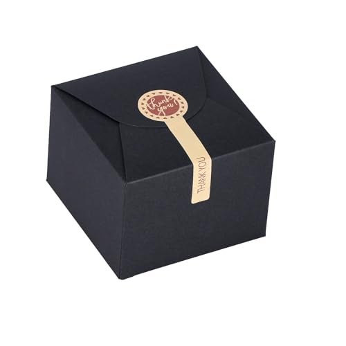 WEWILUCK Small Black Boxes for Gifts 10 PCS Gift Box with Stickers for Thanksgiving Anniversaries Party Birthday Graduations and More475 x 475 x 353 - Image 1