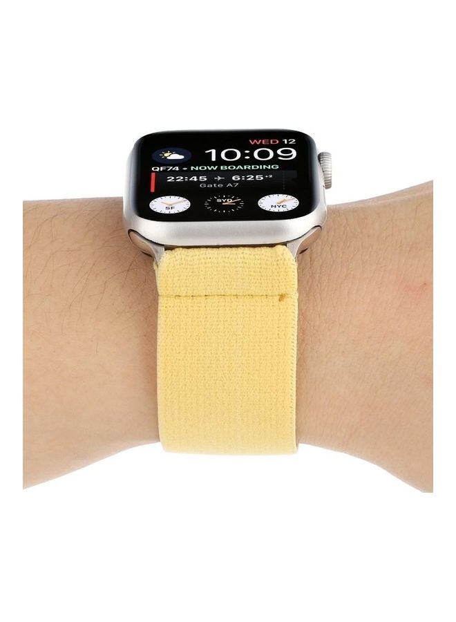 NIBEMINENT Replacement Watchband For Apple Watch Cream/Yellow - Image 4