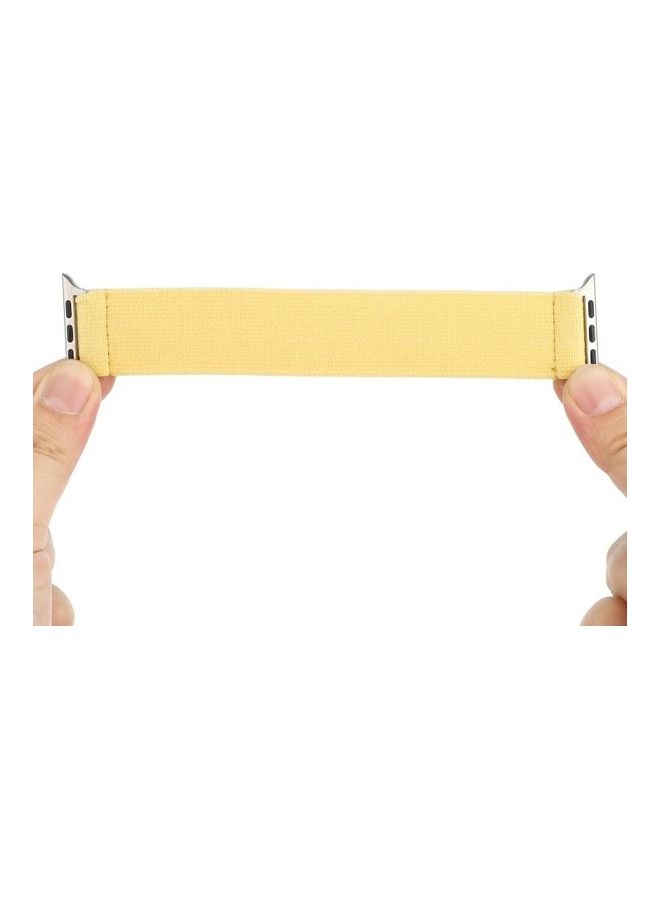 NIBEMINENT Replacement Watchband For Apple Watch Cream/Yellow - Image 5