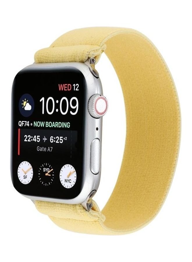 NIBEMINENT Replacement Watchband For Apple Watch Cream/Yellow - Image 2
