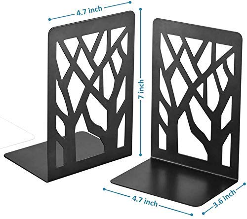 NICOYA Metal Bookends for Shelves Heavy Base Book End Holders for Office Black 6 - Image 3