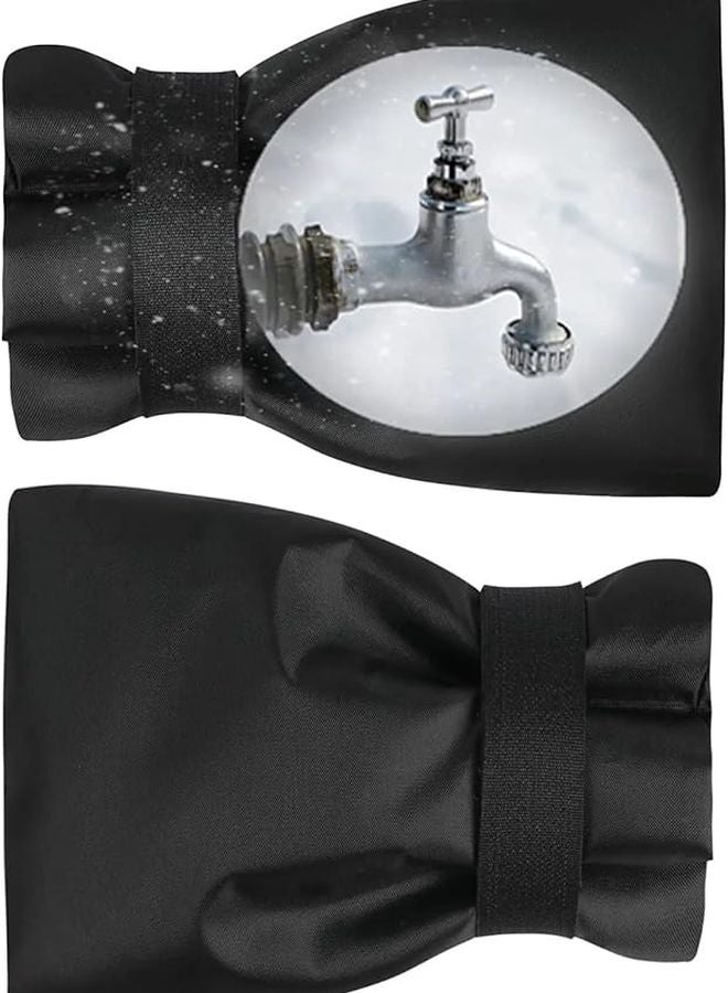 غطاء صنبور خارجي أسود للحماية من تجمد الشتاء، جورب صنبور خرطوم معزول قابل لإعادة الاستخدام - Image 3