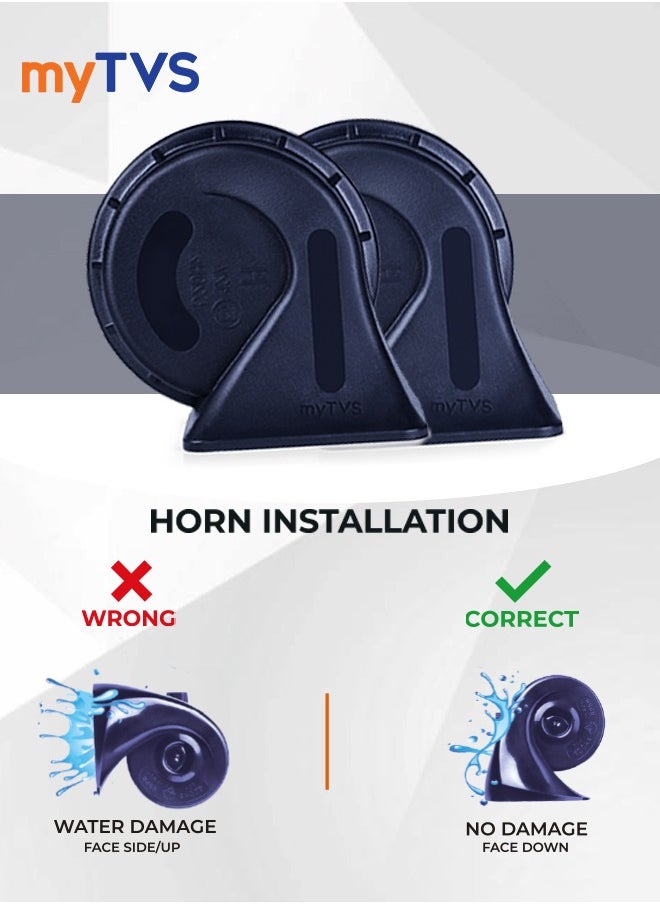 myTVS myTVS Trumper Twin Horn For Car | Diamond Blue - HO-3  - Image 4