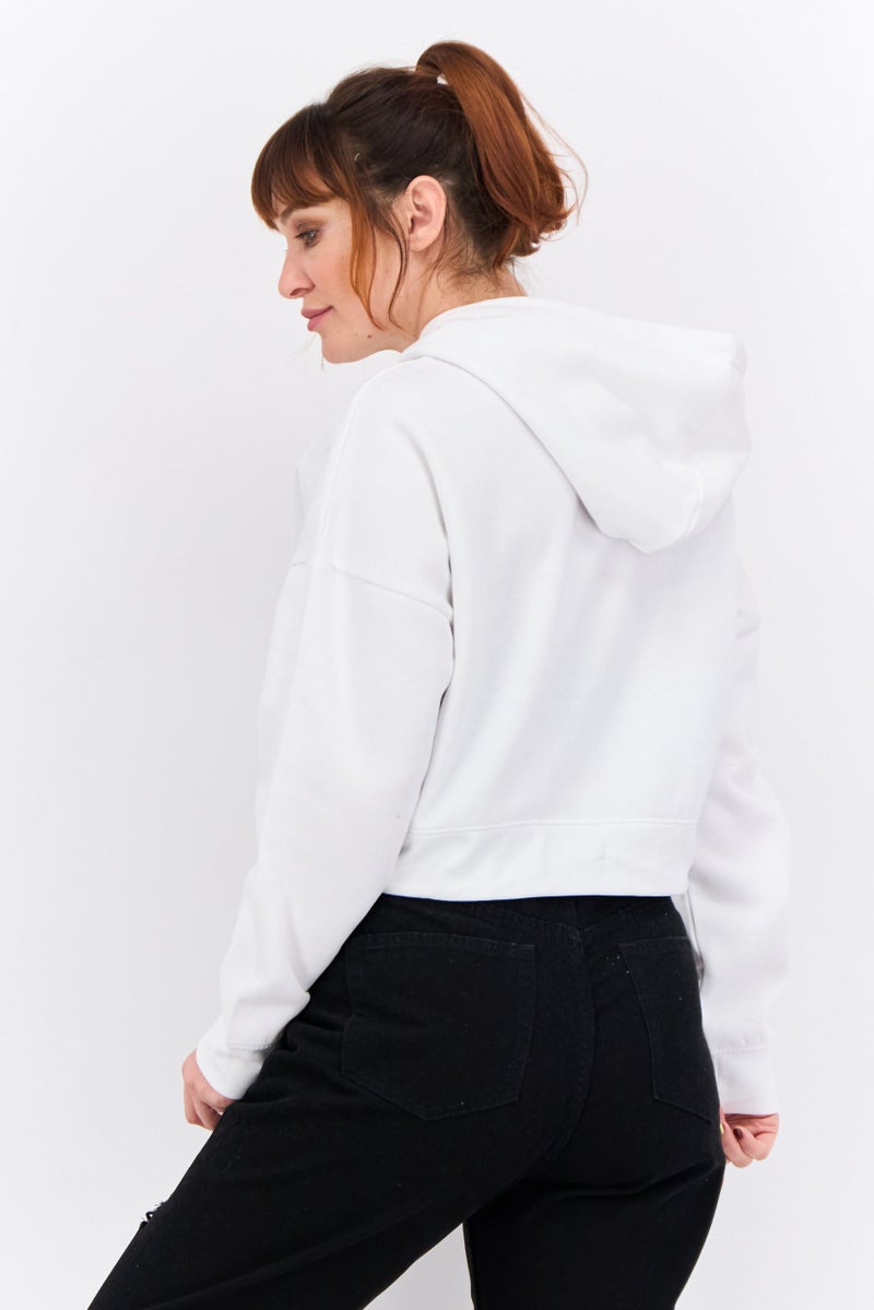 CROSSHATCH Women Plain Long Sleeves Hoodies, White - Image 3