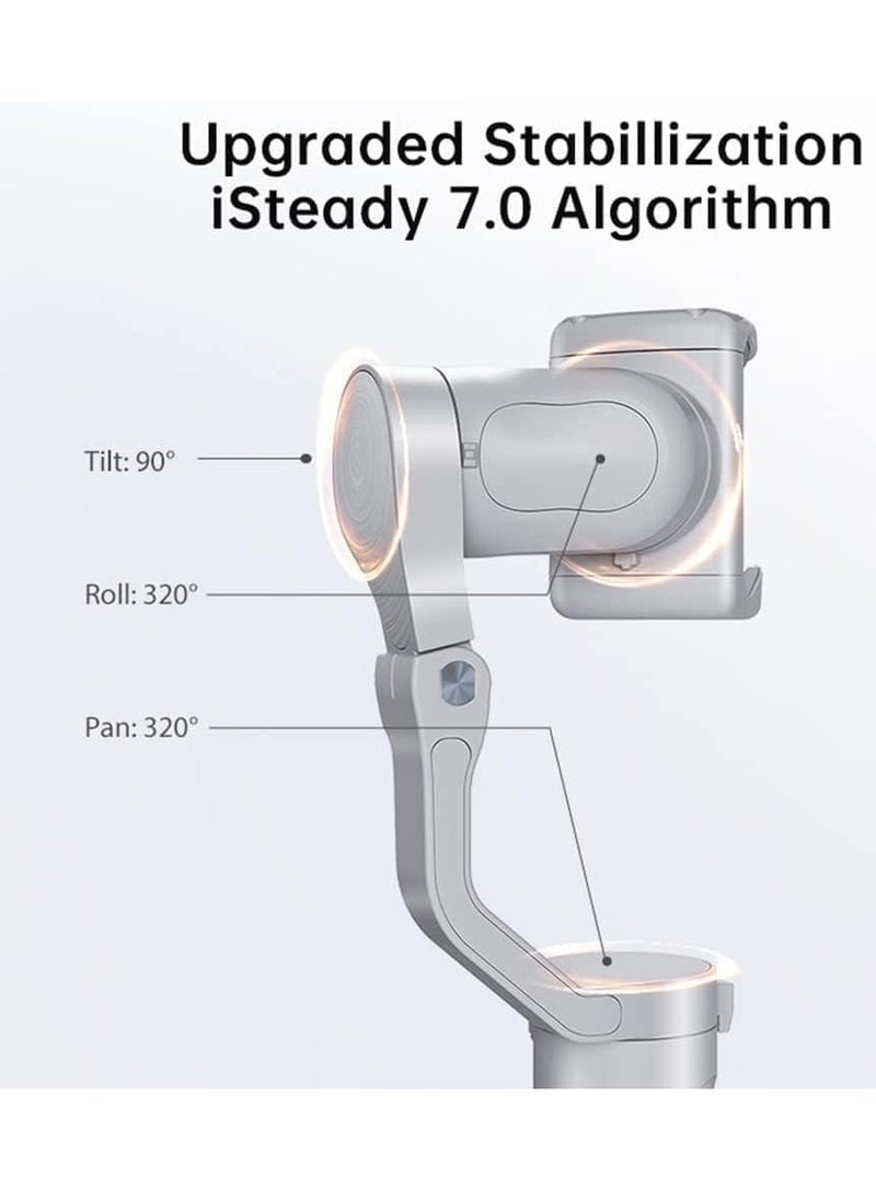 KASTWAVE - Smartphone Gimbal iSteady XE Kit Gimbal Stabilizer for Smartphone 3-Axis Cell Phone Handheld Gimbal with Fill Light, Stabilizer for iPhone&Android Lightweight Youtuber Vlogging Live Stream - Image 1