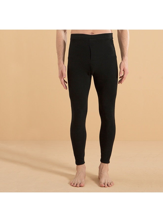 NIBEMINENT Spring Autumn Warm Leggings For  Men High Waist Elastic Pants Yoga Gym Sports Trousers Solid Color Seamless Slim Leggings - Image 1