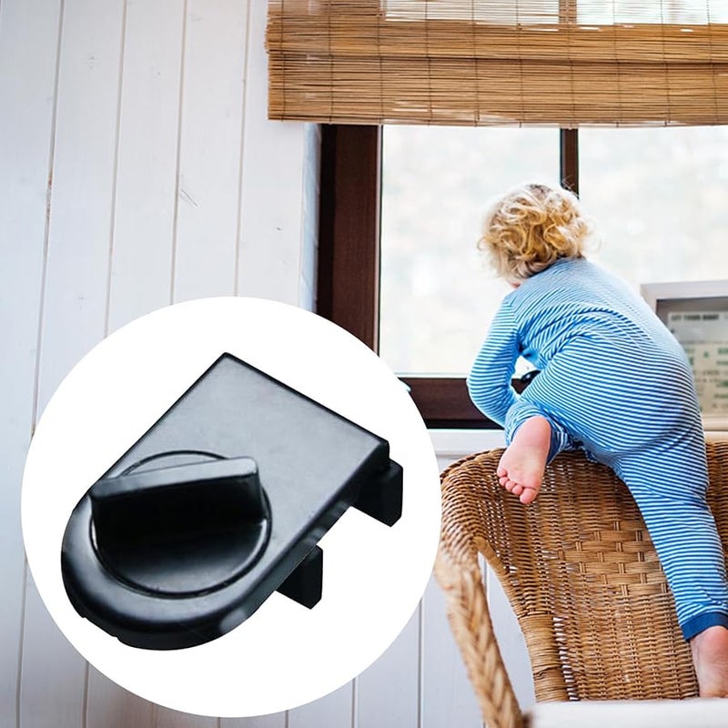 قفل النافذة المنزلق الأسود من النوع أ لسلامة الأطفال ومكافحة السرقة وحماية المحدد - Image 4