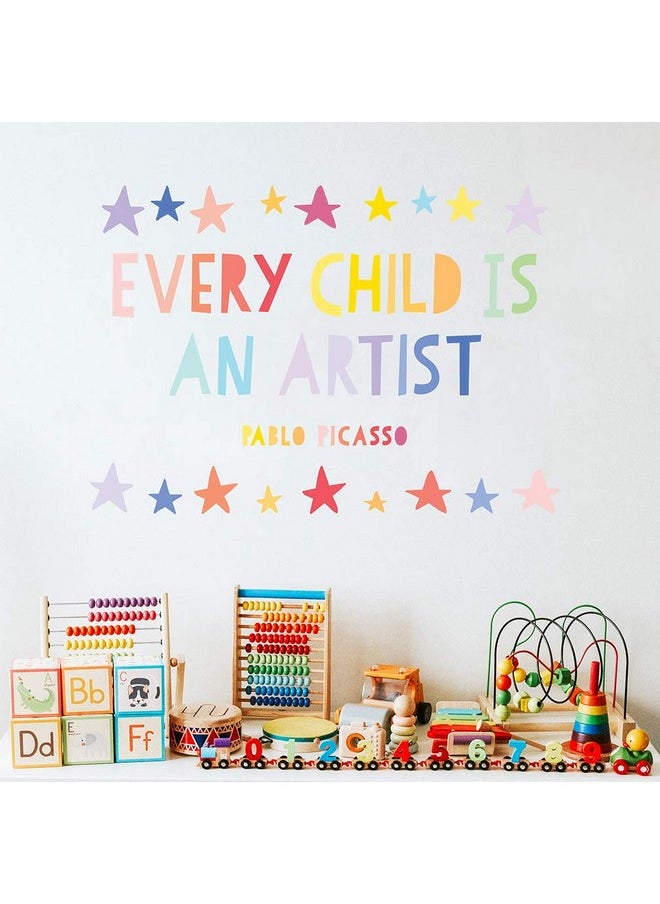 Paper Riot Co. Inspirational Wall Stickers "Every Child Is An Artist" Positive Motivational Removable Adhesive Decals For Classroom Kids Room Nursery Bedroom Home Decor  - Image 4